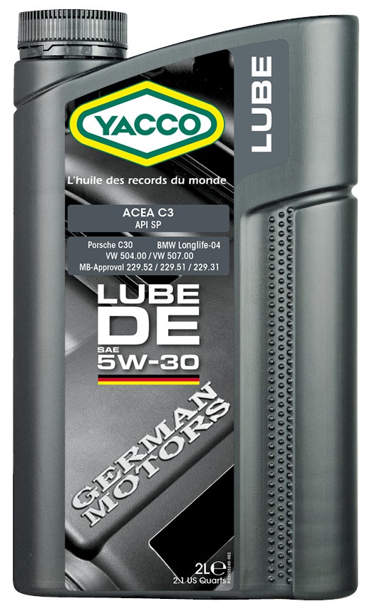 Синтетическое моторное ПАО масло 5W30 Yacco LUBE DE 2л